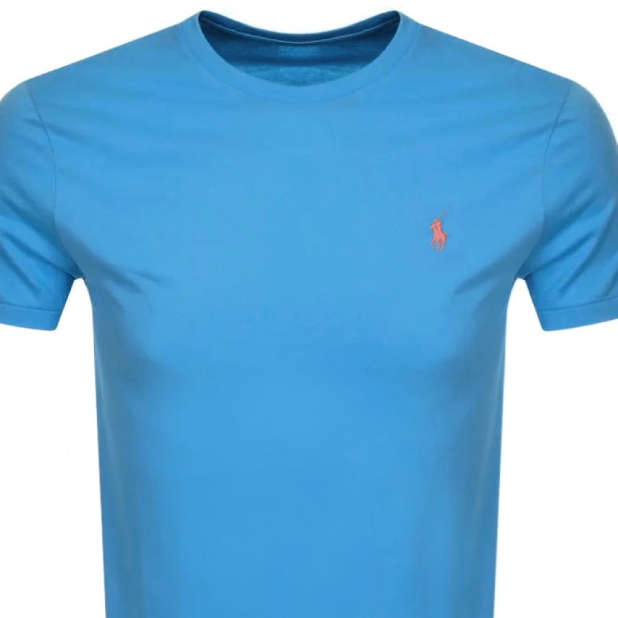 Ralph Lauren Crew Neck Slim Fit T Shirt Blue | Mainline Menswear