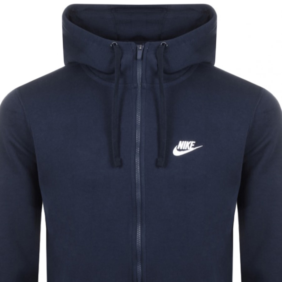 Nike Full Zip Club Hoodie Navy | Mainline Menswear