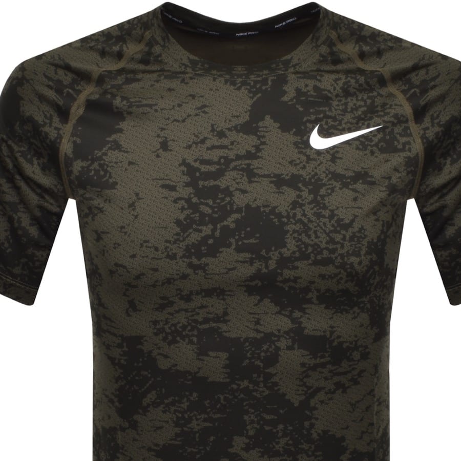 Nike Training Slim Camo Logo T Shirt Green | Mainline Menswear