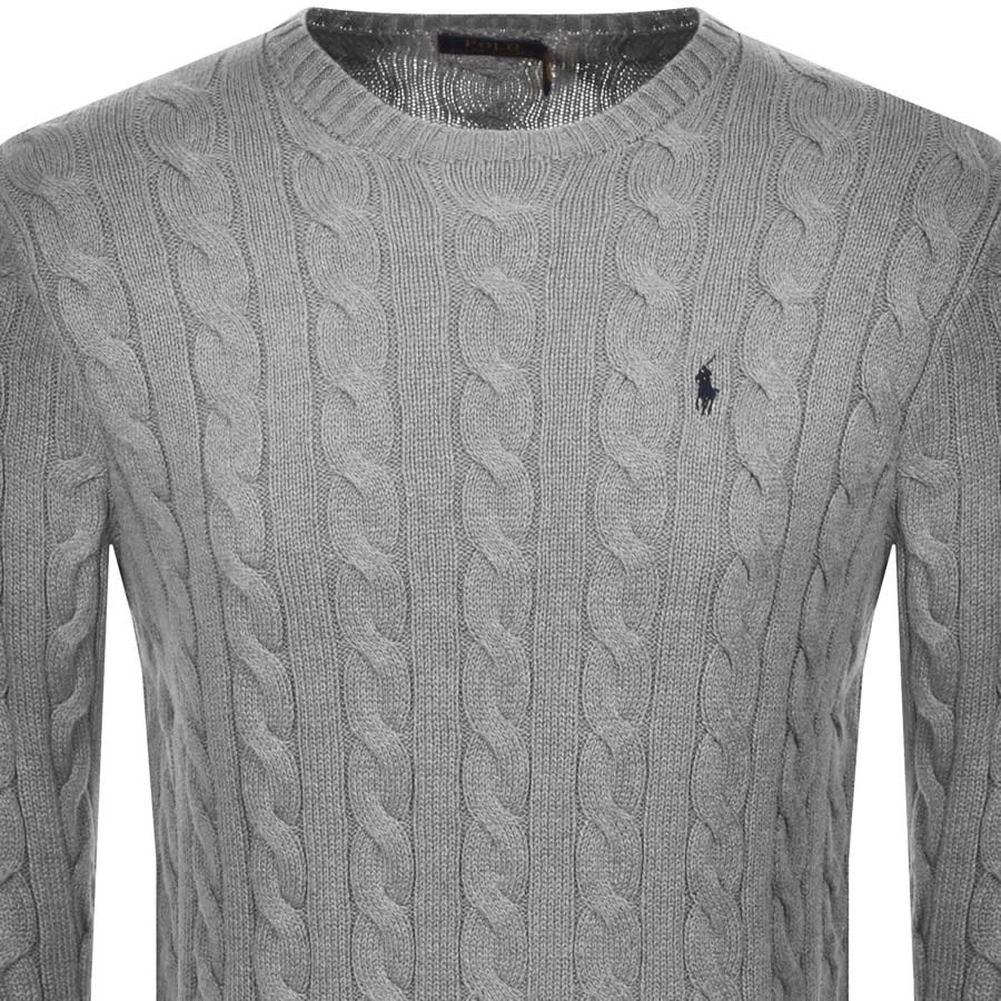 Ralph Lauren Driver Crew Neck Knit Jumper Grey | Mainline Menswear