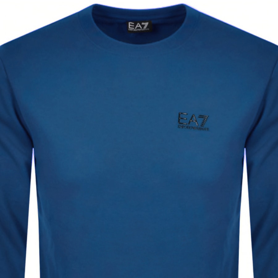 Ea7 Emporio Armani Taped Logo Sweatshirt Blue Mainline Menswear Denmark