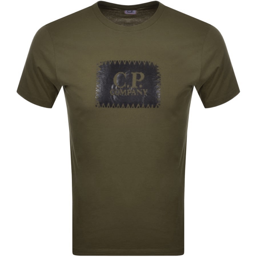 Cp Company Logo T Shirt Green Mainline Menswear Ireland