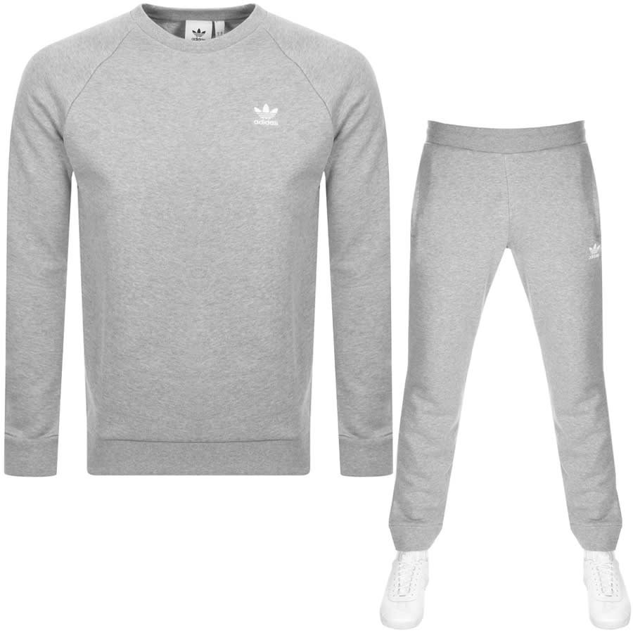 grey and white adidas joggers