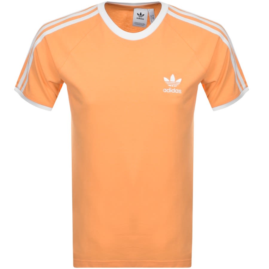 adidas Originals 3 Stripe T Shirt Orange | Mainline Menswear