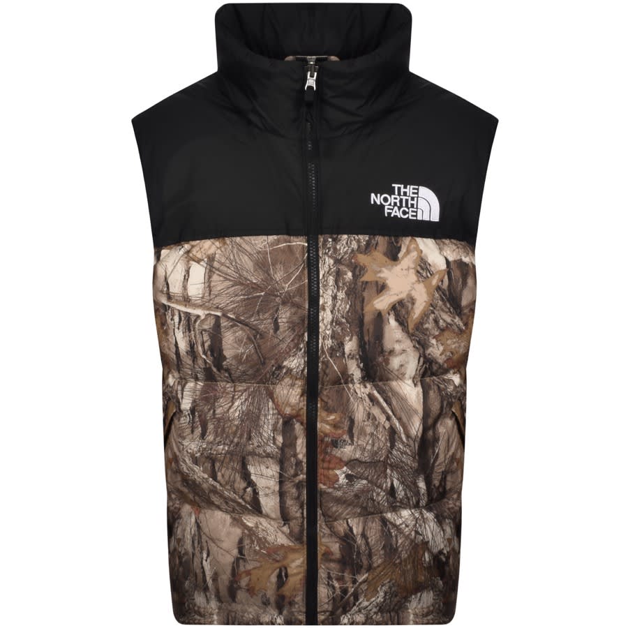 brown north face gilet