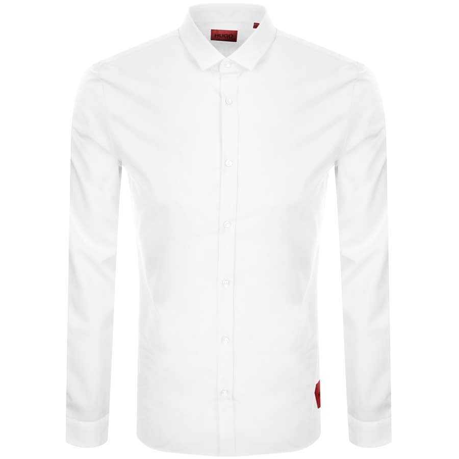 HUGO Long Sleeved Ero3 Logo Shirt White | Mainline Menswear Sweden