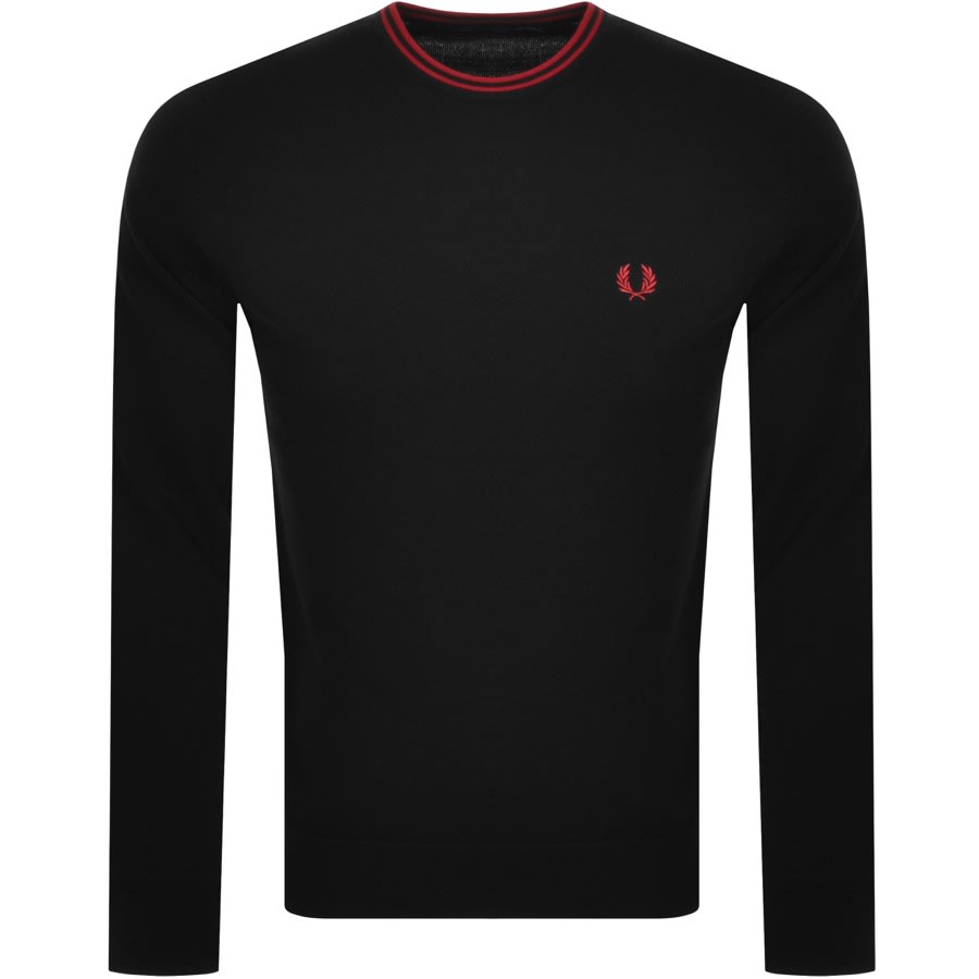 fred perry black and white jumper