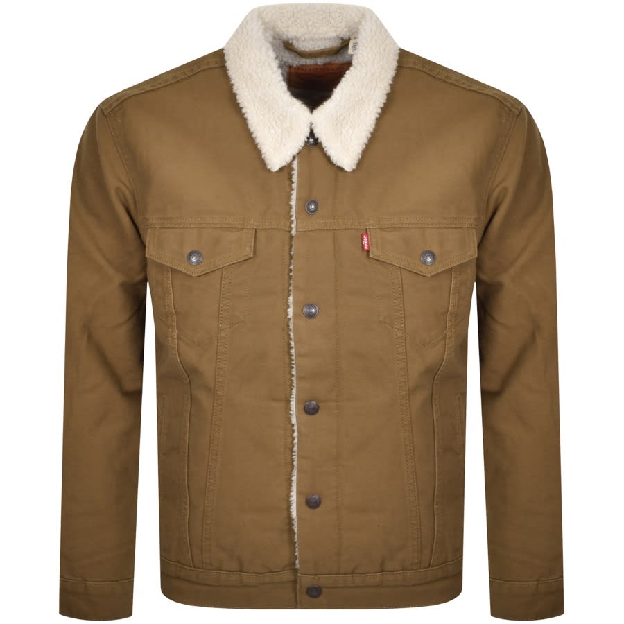 levi's sherpa trucker jacket brown