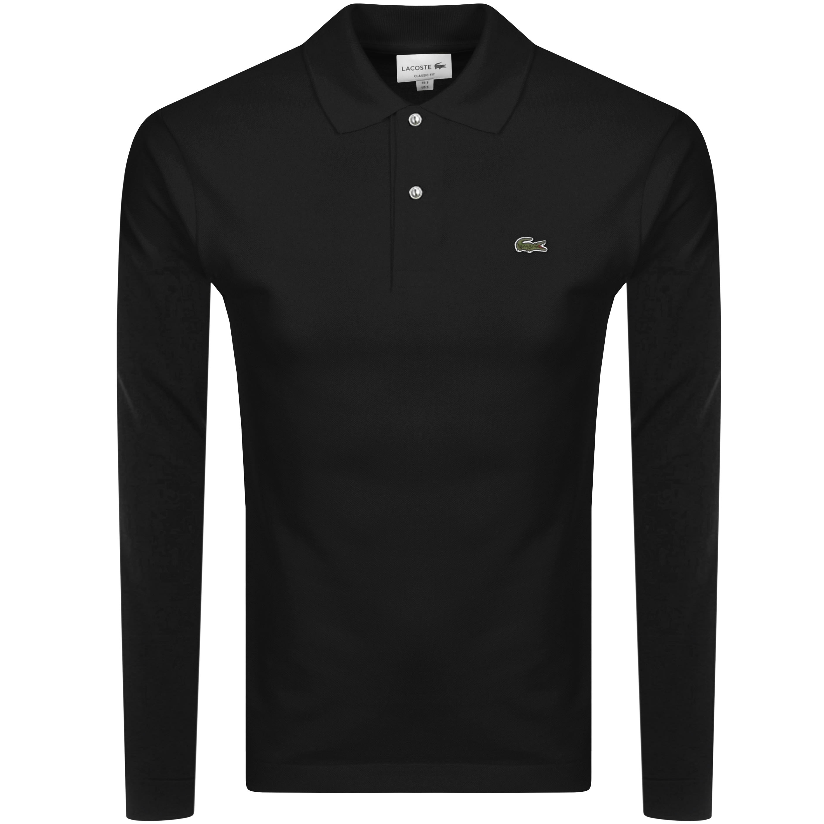 black long sleeve lacoste polo shirt