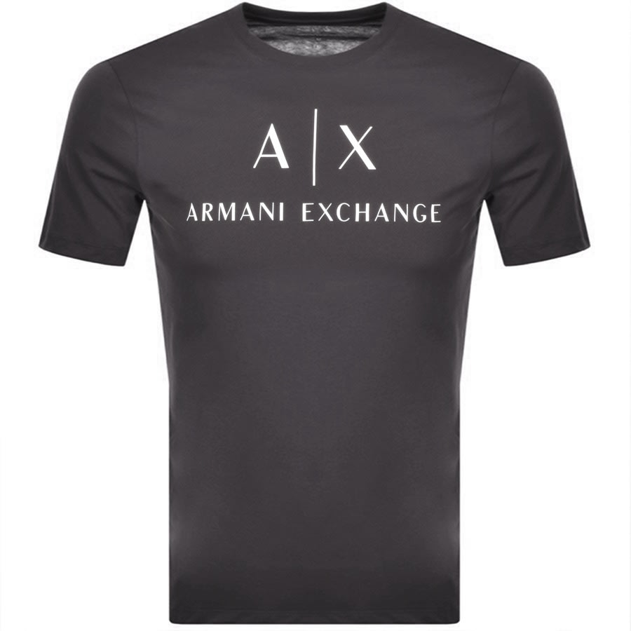 Armani Exchange Crew Neck Logo T Shirt Grey | Mainline Menswear Ireland