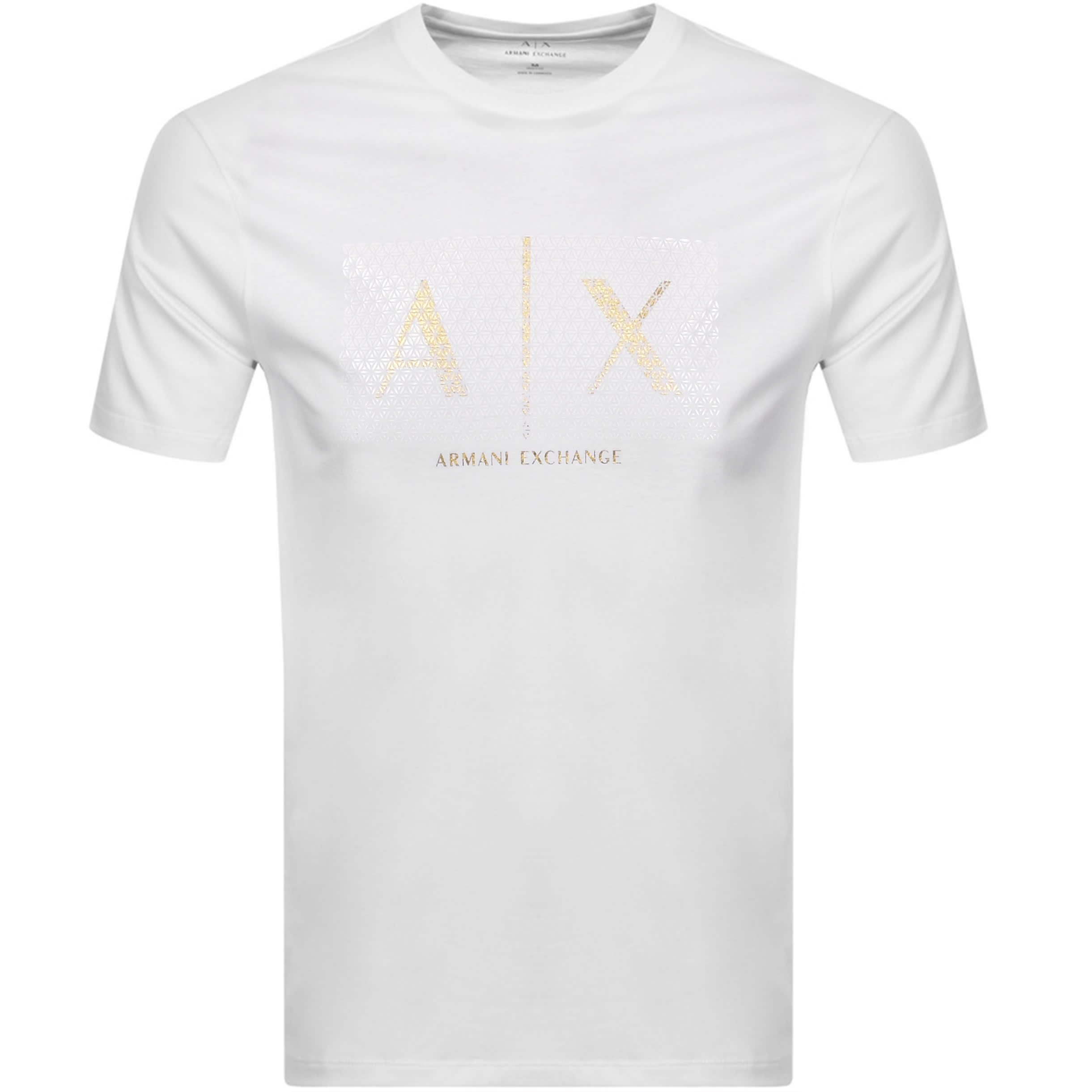 Armani exchange crew neck logo t shirt white Clearance