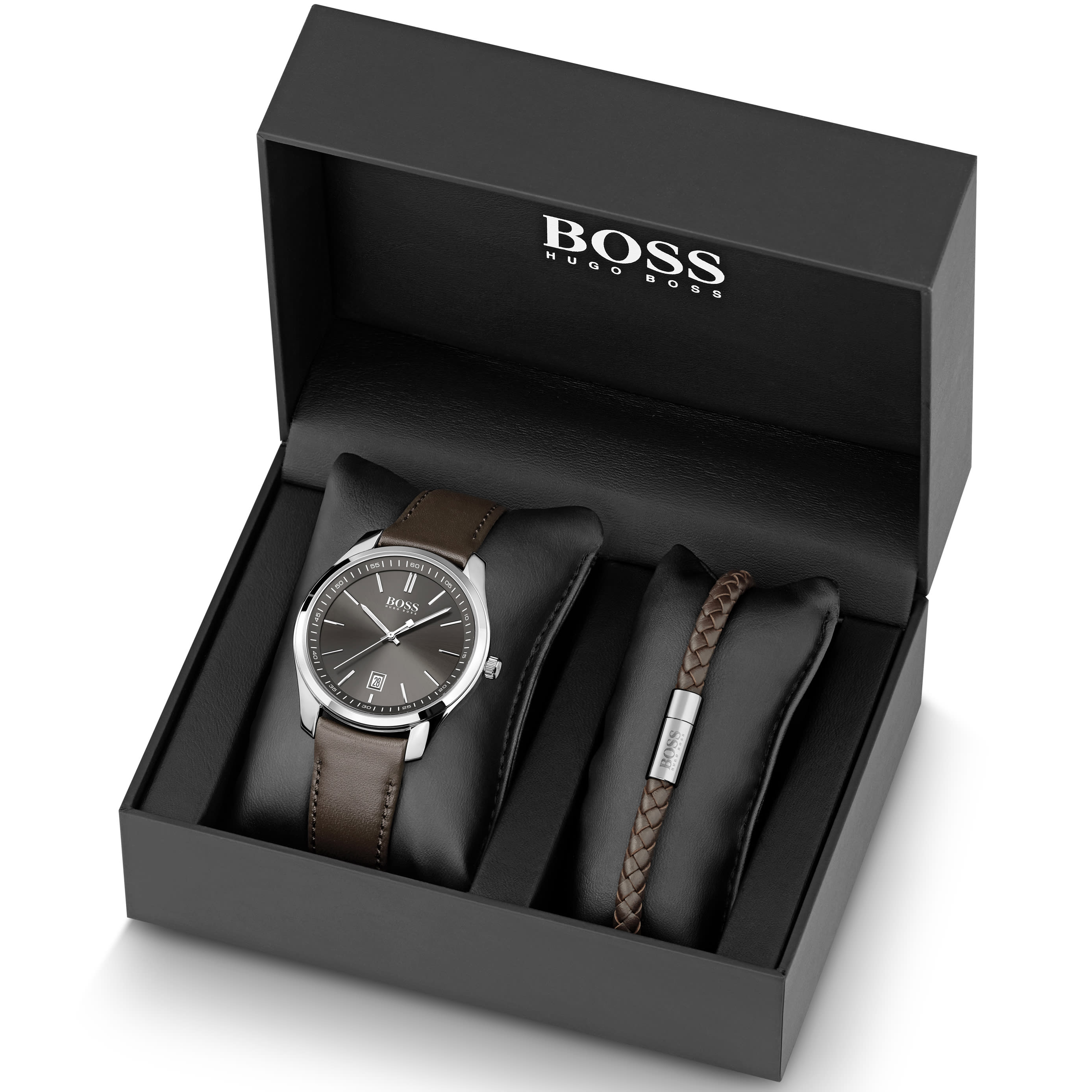 BOSS Watch Bracelet Gift Set Silver 