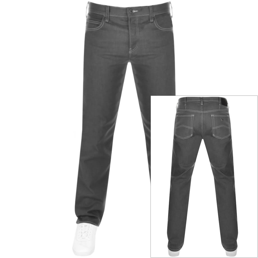 emporio armani j21 regular fit jeans grey