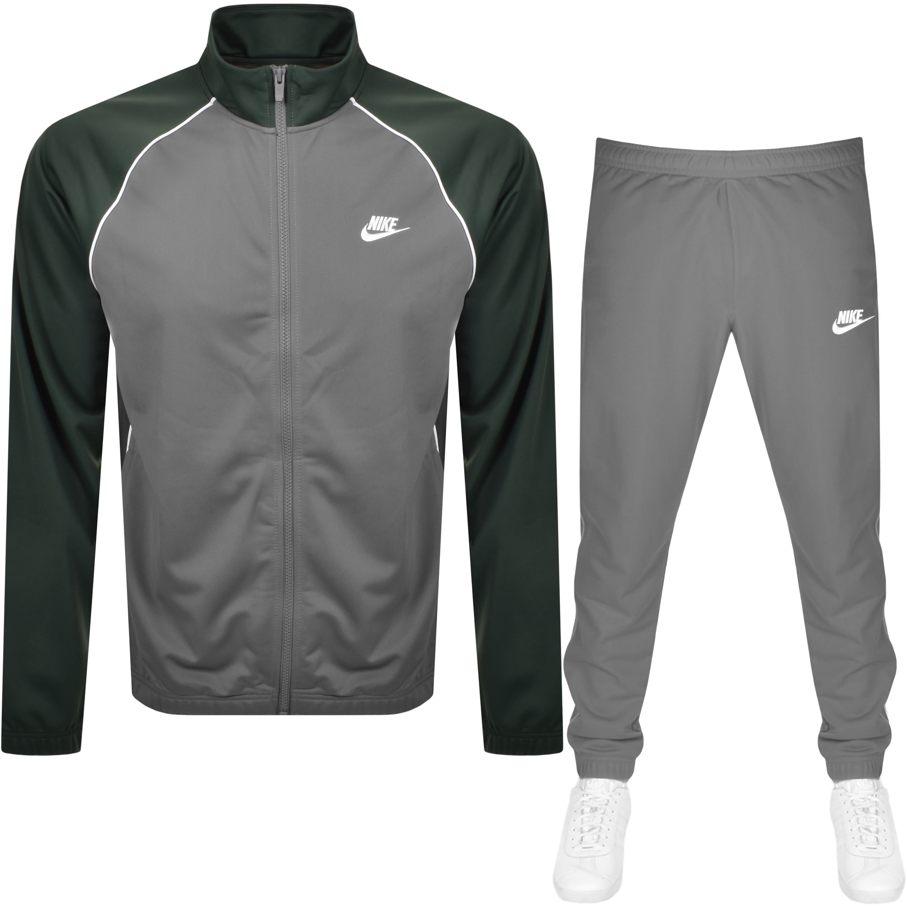green and grey nike tracksuit