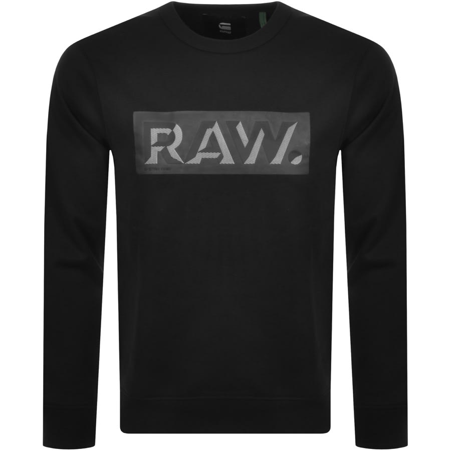G Star Raw Logo Sweatshirt Black Mainline Menswear Sweden