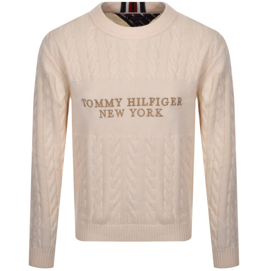 Tommy Hilfiger Cable Knit Jumper Cream 