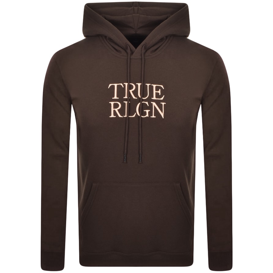 True Religion Logo Hoodie Brown 