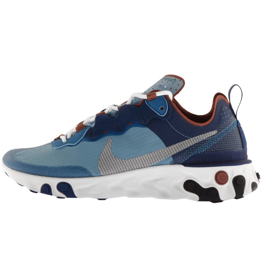 Nike React Element 55 Trainers Blue Mainline Menswear Nike React Element 55 Trainers Blue Mainline Menswear