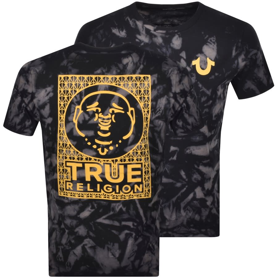 true religion t shirt black and gold