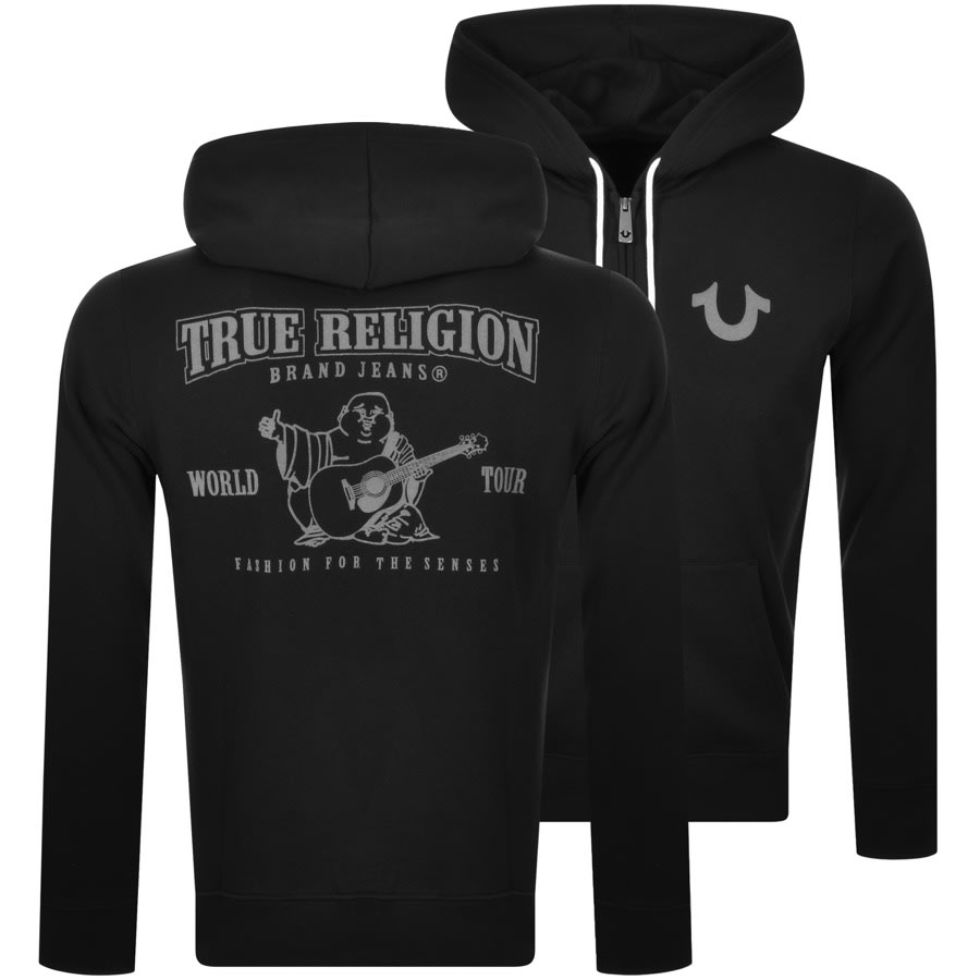 true religion black and white hoodie