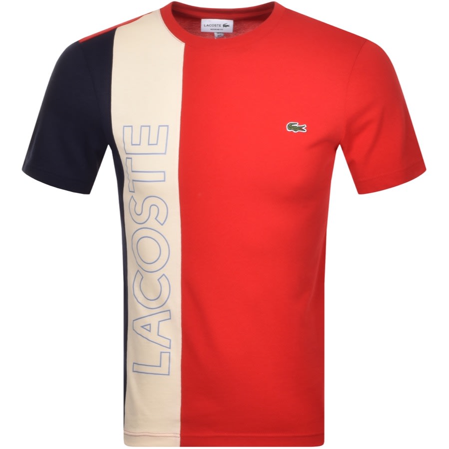 Lacoste Colour Block T Shirt Red 