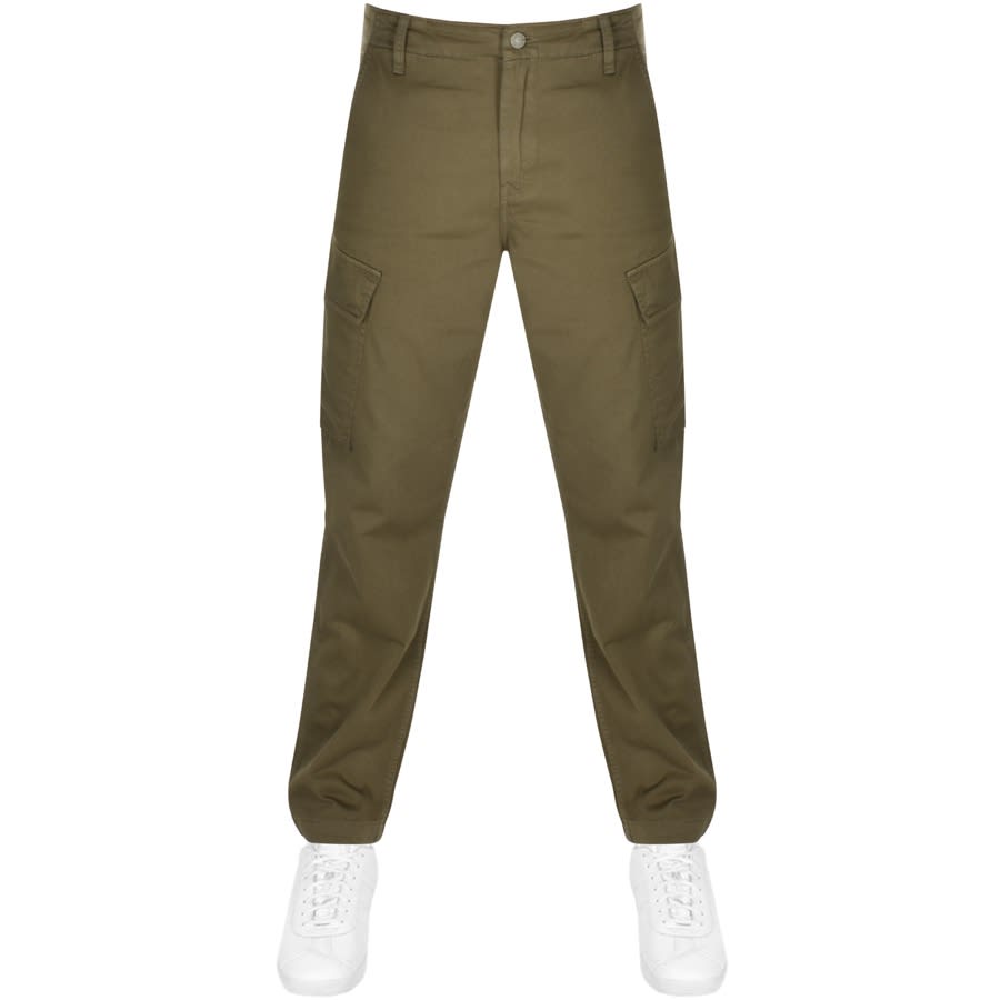 green tapered cargo pants