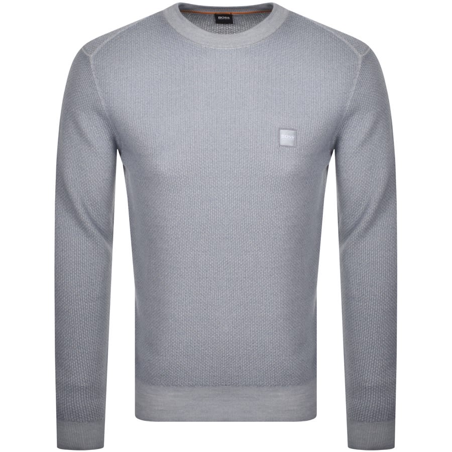 BOSS Kustorio Knitted Jumper in Grey | Mainline Menswear