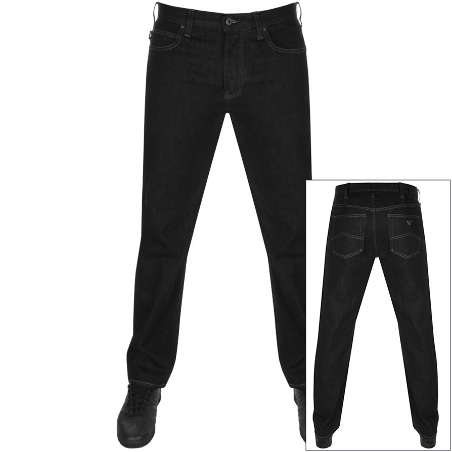 black armani jeans regular fit