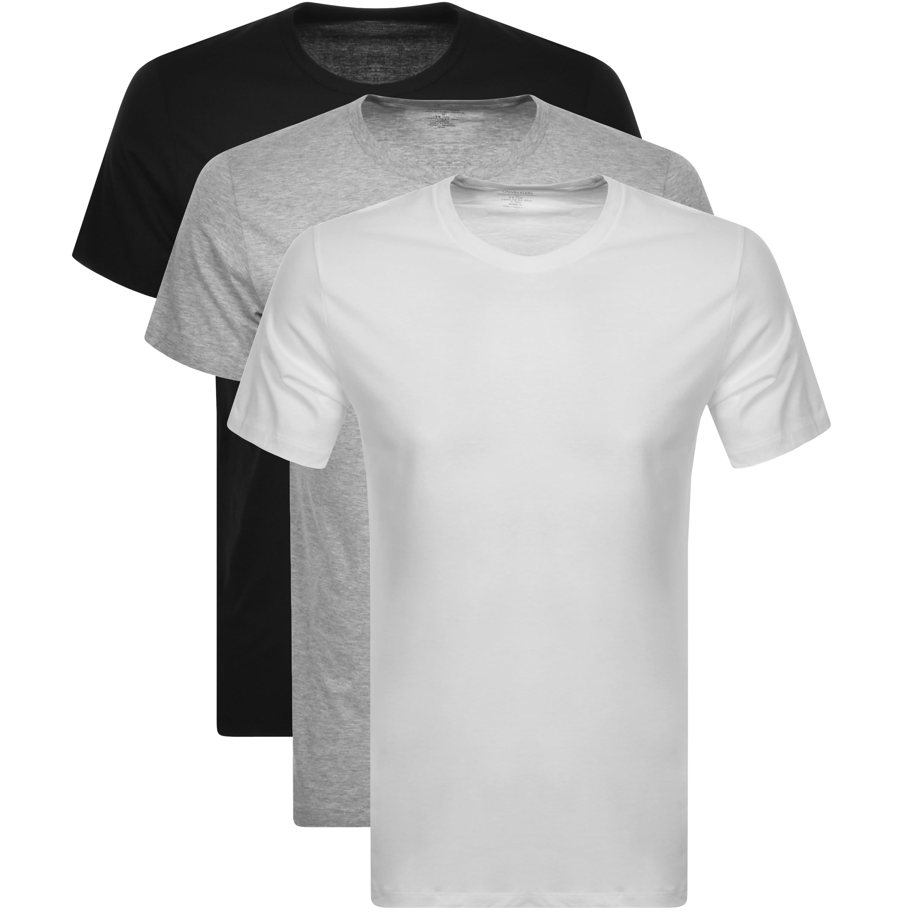 Calvin Klein 3 Pack Crew Neck T Shirts Black | Mainline Menswear