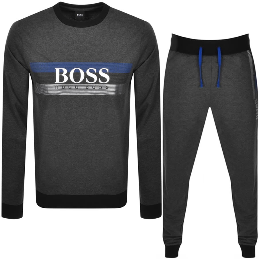 boss tracksuit grey