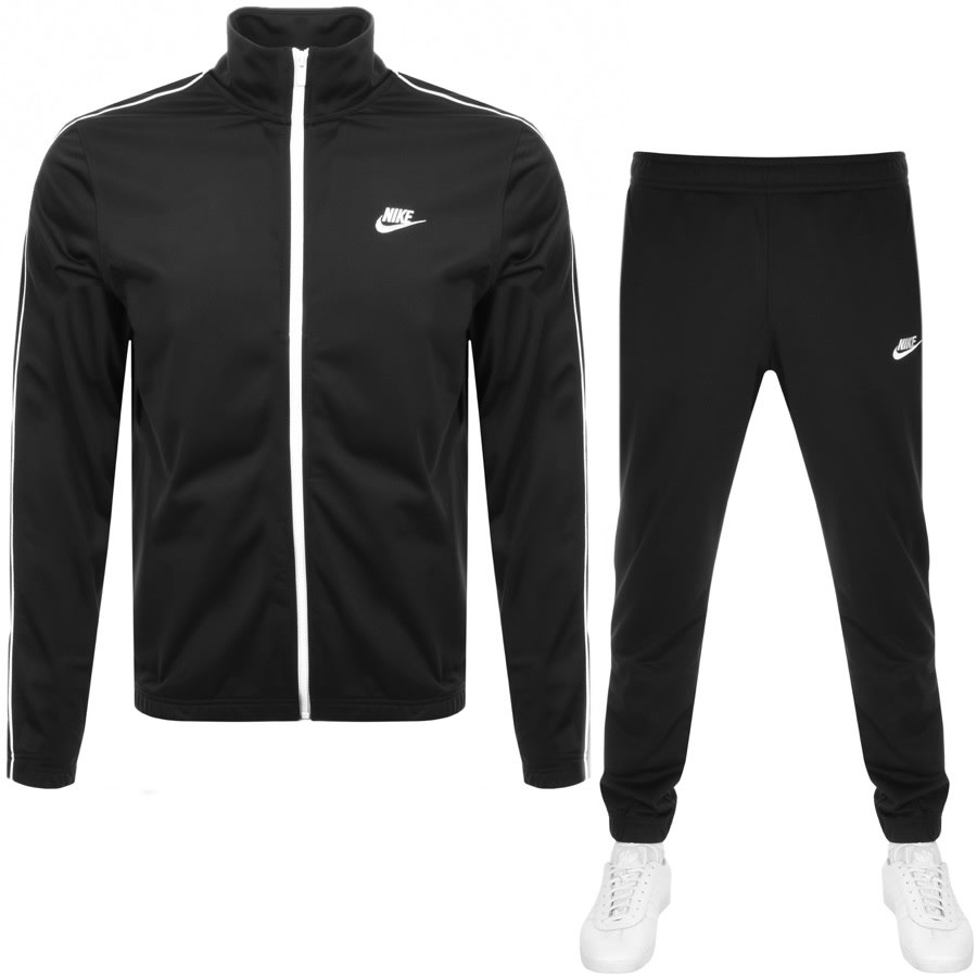nike tracksuit black and grey
