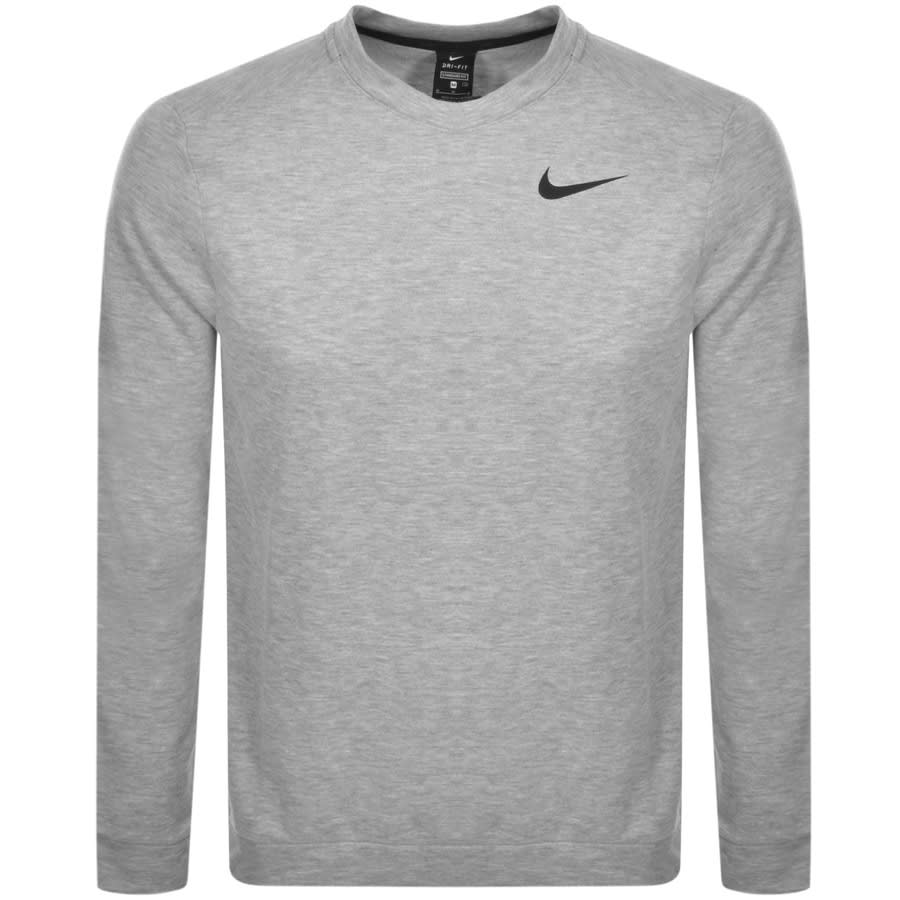 Nike Training Crew Neck Logo Sweatshirt Grey | Mainline Menswear