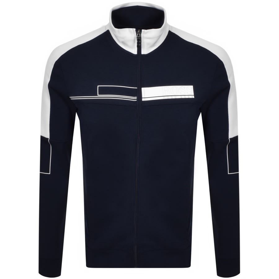 BOSS Skaz Full Zip Sweatshirt Navy | Mainline Menswear Sweden