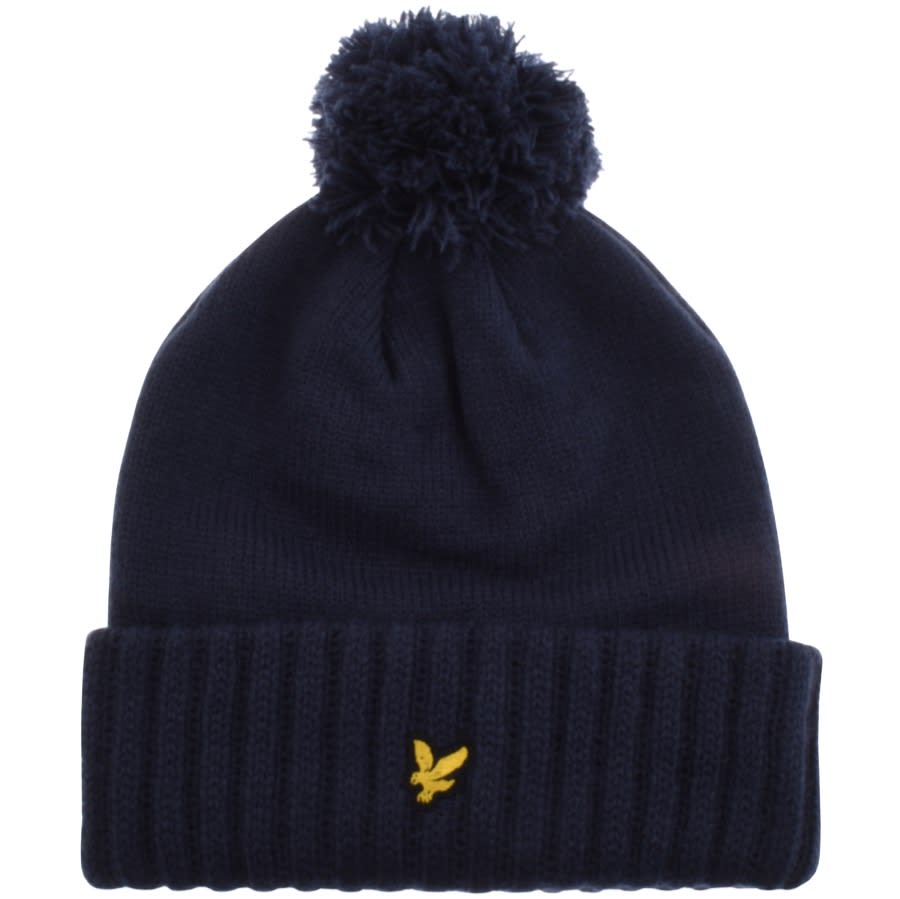 Lyle And Scott Bobble Beanie Hat Navy