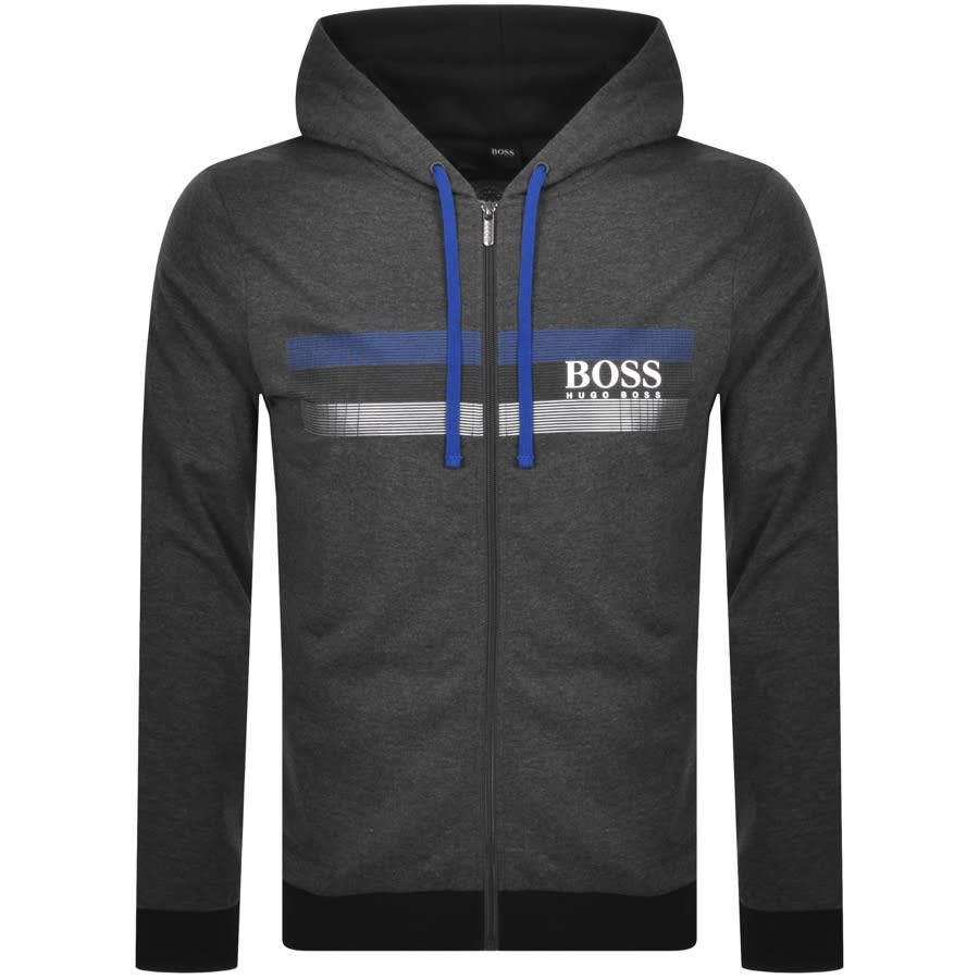 BOSS Bodywear Lounge Full Zip Hoodie Grey | Mainline Menswear