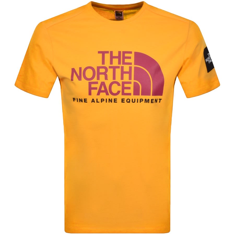 north face t shirt yellow