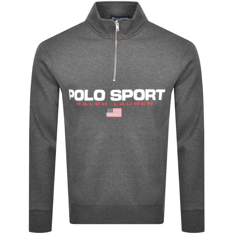 polo sport half zip grey