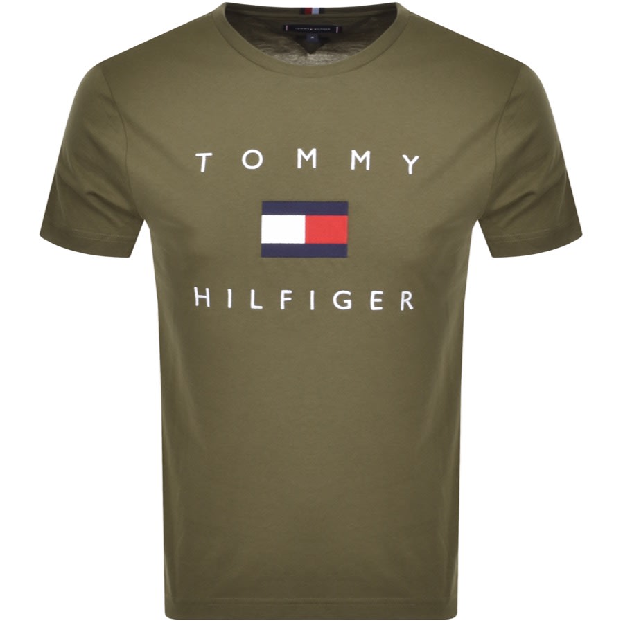 Tommy Hilfiger Flag T Shirt Khaki 