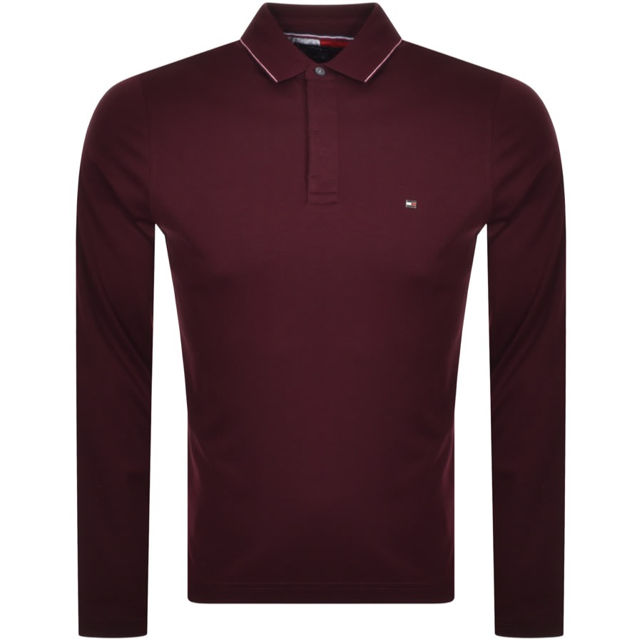 tommy hilfiger red long sleeve polo