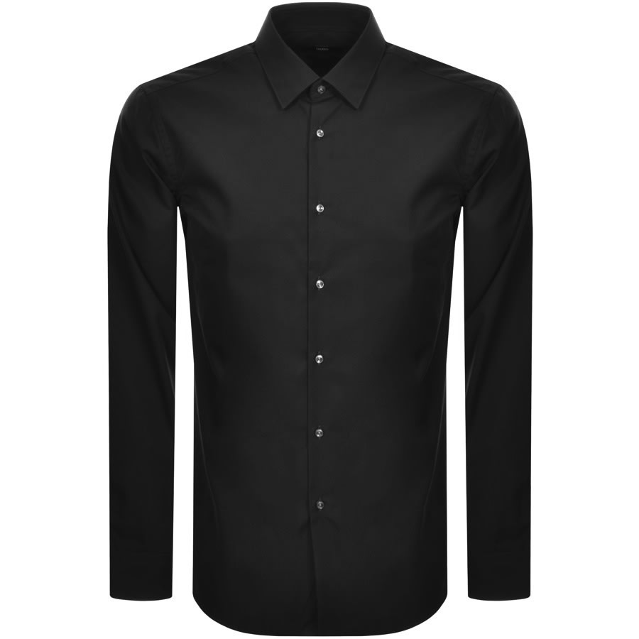 slim fit black long sleeve shirt