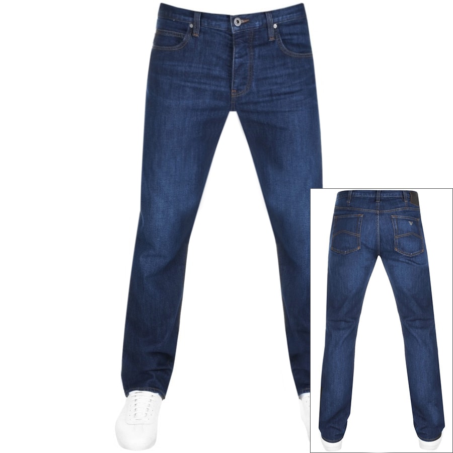 men's black armani jeans regular fit