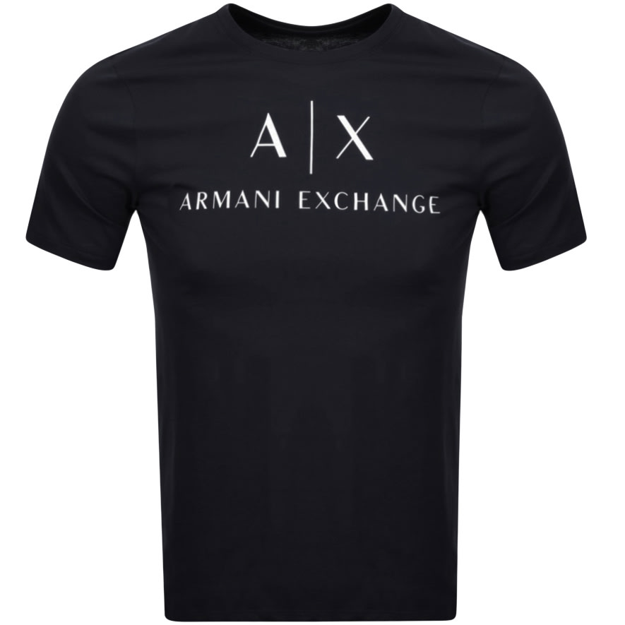 Armani Exchange Slim Crew Neck Logo T Shirt Navy | Mainline Menswear