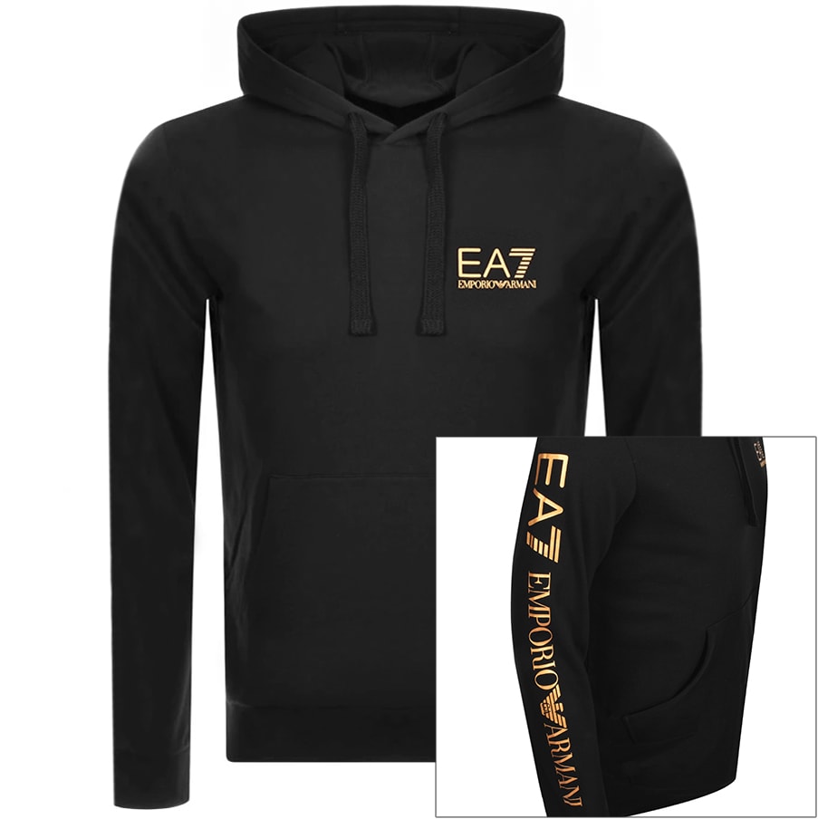 ea7 emporio armani logo hoodie black