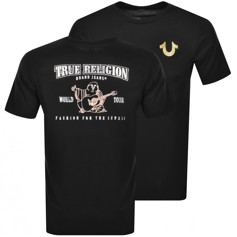 true religion black and white shirt