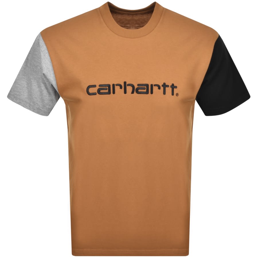 Carhartt Tricol Logo T Shirt Brown | Mainline Menswear