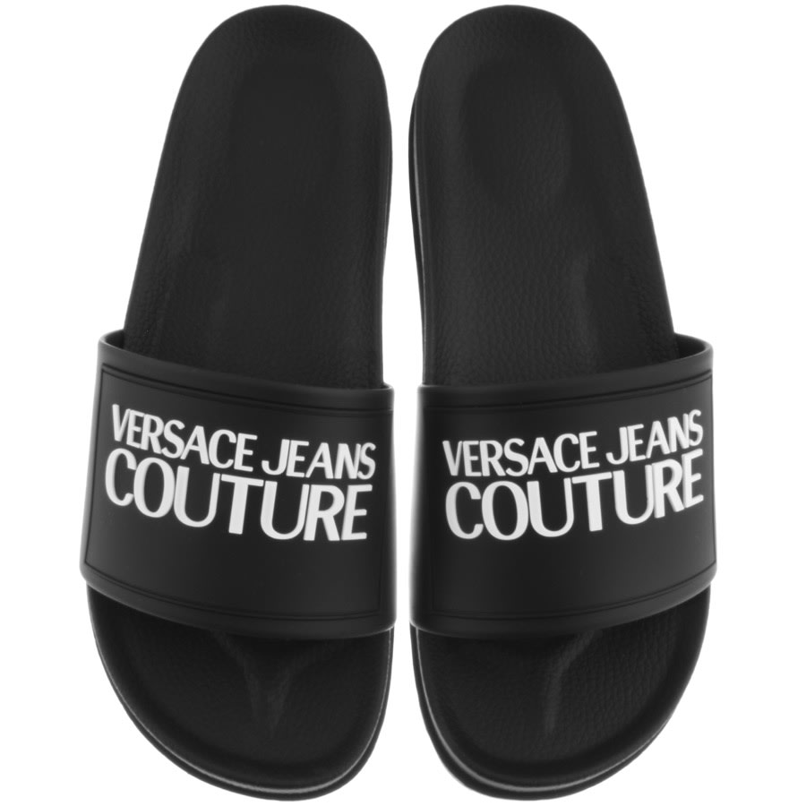 Versace Jeans Couture Logo Sliders Black | Mainline Menswear