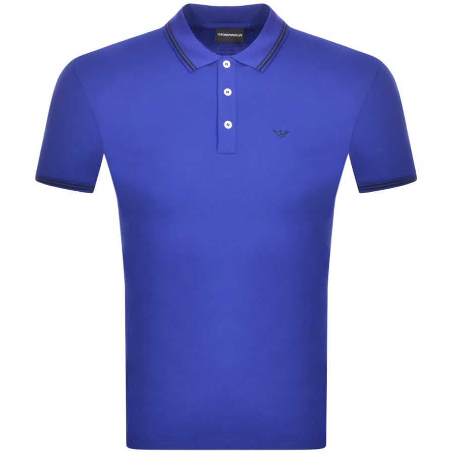 Emporio Armani Short Sleeved Polo T Shirt Blue | Mainline Menswear