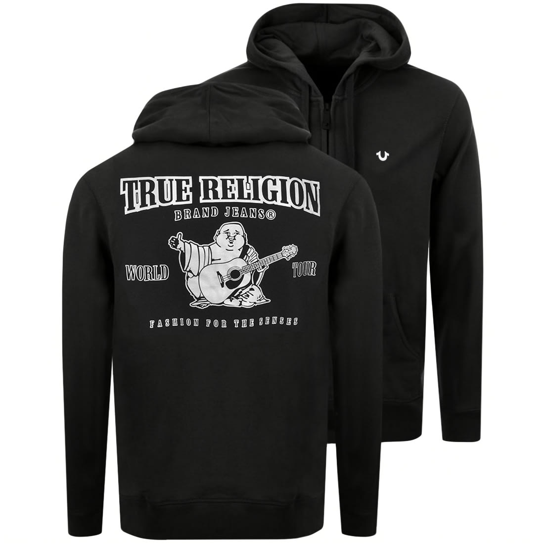 true religion hoodie black and white