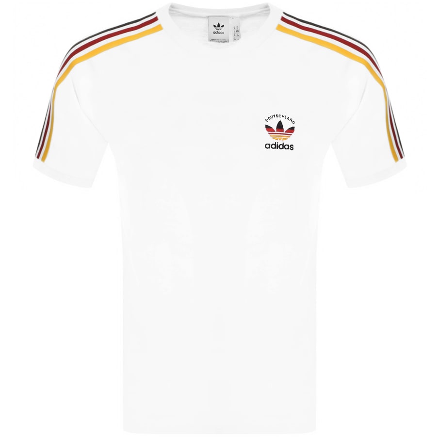 Adidas Originals 3 Stripe Germany T Shirt White | Mainline Menswear Sweden