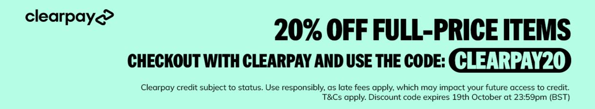 Save 20% with Clearpay
